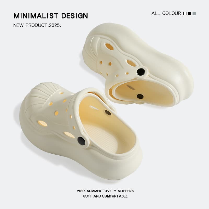 Casual Non-Slip Sandals, Fashionable Summer Thick-Soled Outer Shoes, Women's Beach Shoes, Women's Hole-In-The-Wall Shoes