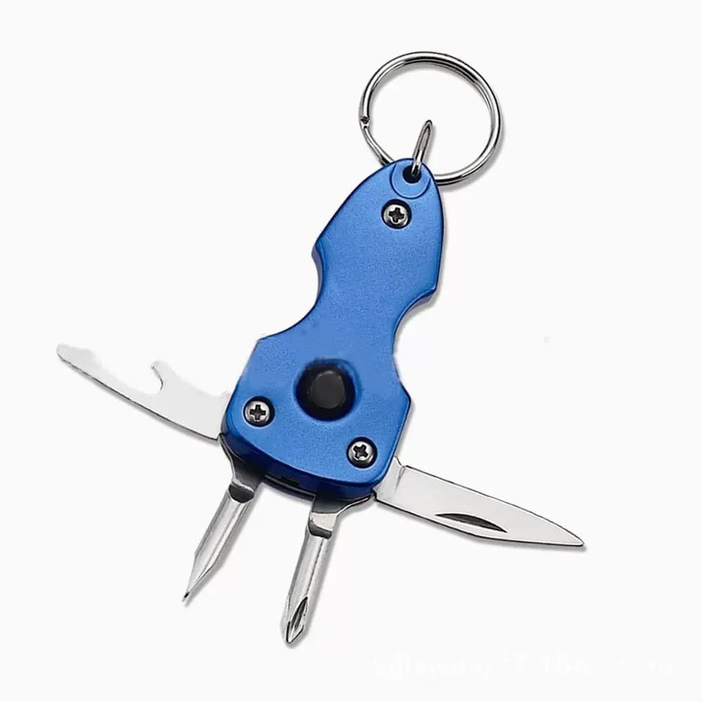 Folding Multifunctional Knife Pliers Combo Tool Mini Multi-Use Knife Keychain with LED Factory Direct Price