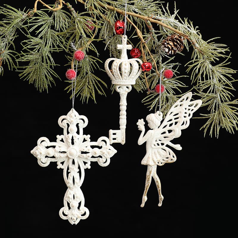 Amazon Best-Selling White Novelty Christmas Tree Hanging Ornaments Decorations Multi-Style Wholesale