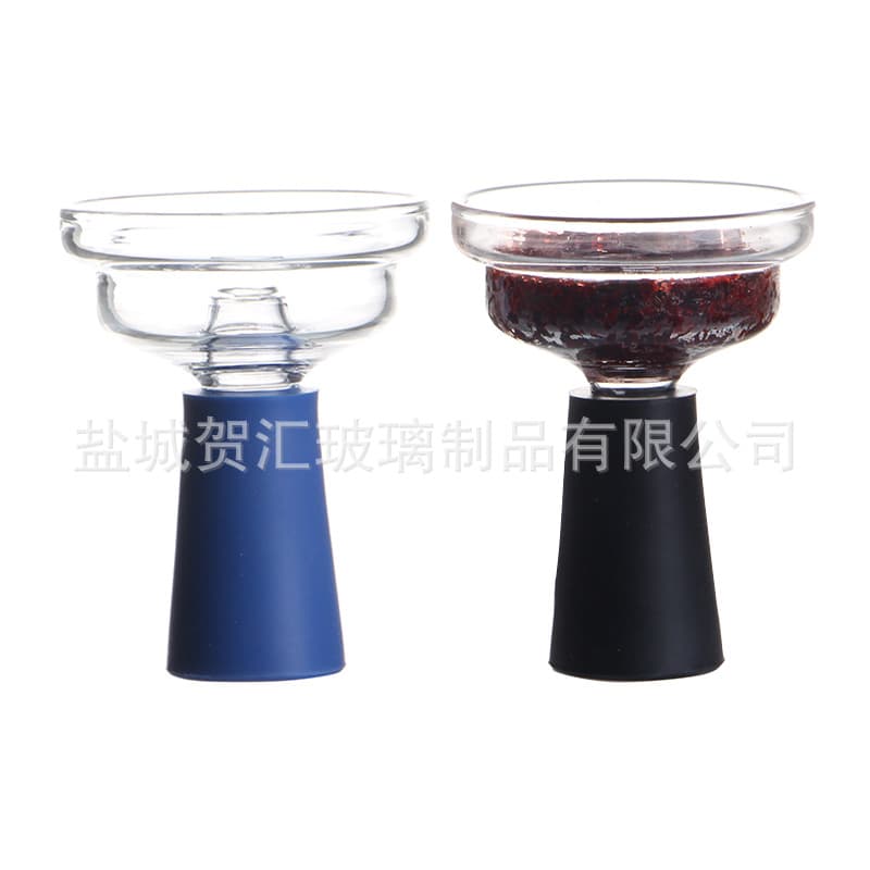 Cross-border wholesale transparent silicone high borosilicate glass hookah heat-resistant handmade bowl silicone glass high quality glass bowl