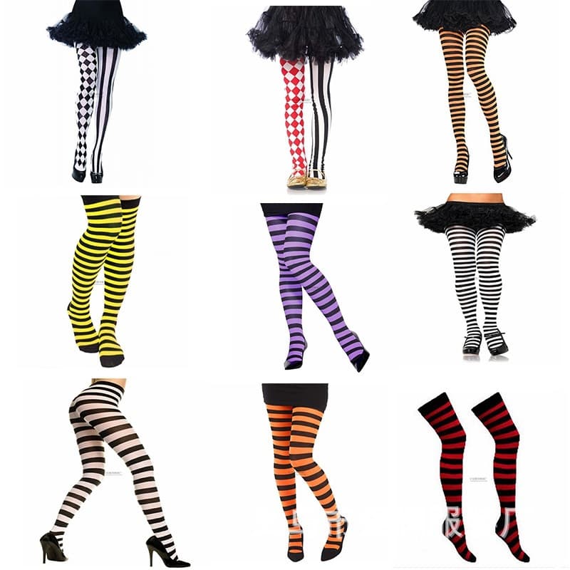 Halloween masquerade party striped stockings cosplay cotton socks Christmas striped socks