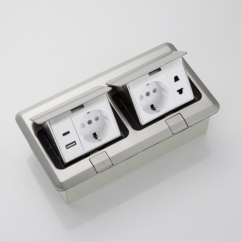 European and British 13A Floor Socket, Stainless Steel Floor Outlet for Export