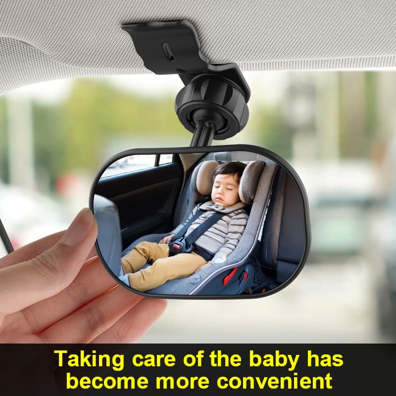 Car Baby Child Observation Mirror, Foldable Rearview Mirror with Suction Cup and Clip