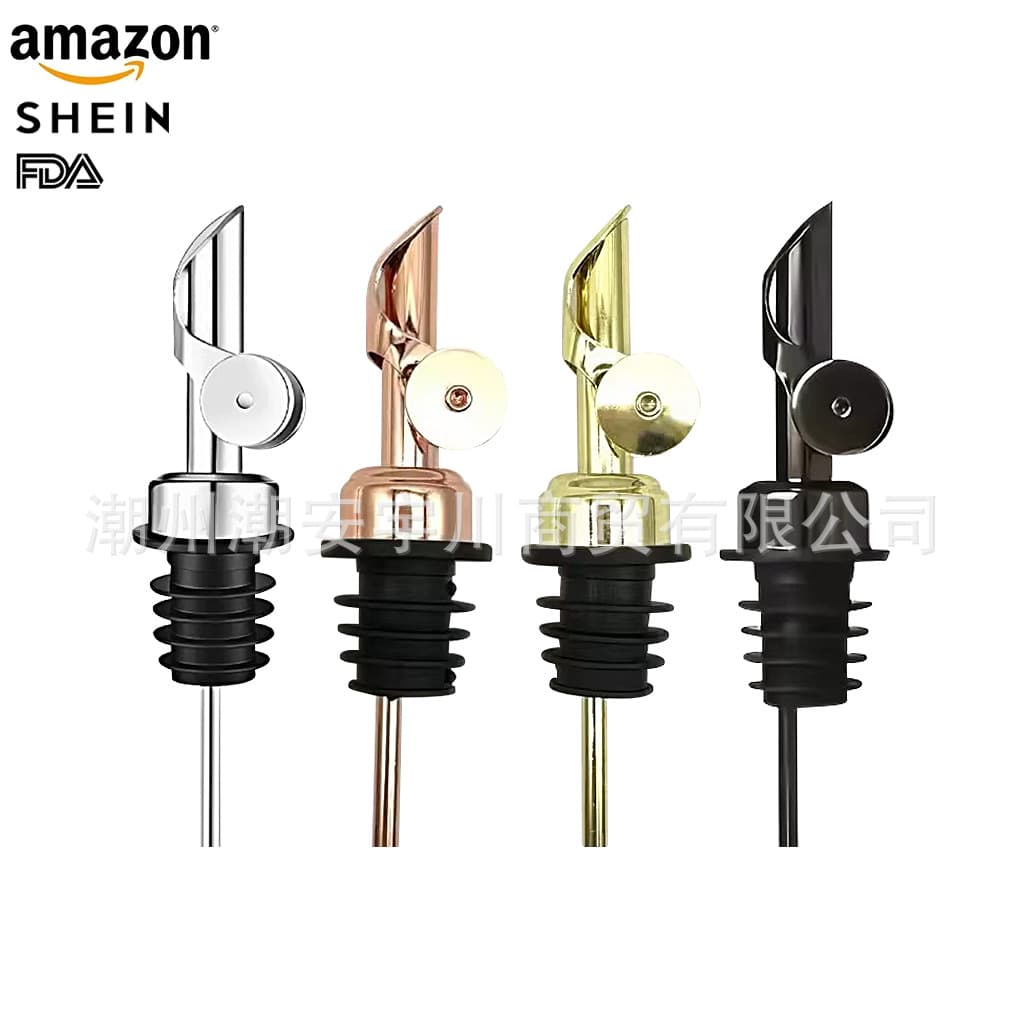Cross-border Stainless Steel Automatic Open-Close Cap Oil Spout Stopper Olive Oil Stopper Kitchen Cocktail Pourer Wholesale