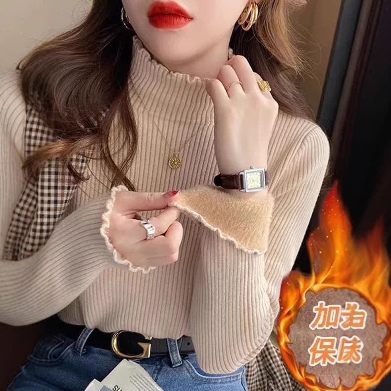 Winter 2024 New Arrival Popular Women's Inner Layer Integrated Fleece Autumn/Winter Slim Fit Fleece-Lined Thickened Aesthetic Base Layer