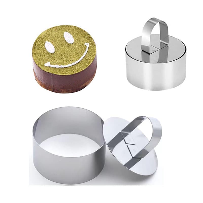 Stainless Steel Round Mousse Ring Cheesecake Mold Cookie Cutter Sushi Rice Ball Maker Baking Tool