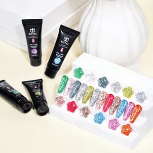 Holographic Glitter Crystal Extension Gel Poly Gel No-Form Quick Extension Builder Shaping Cross-Border Gel