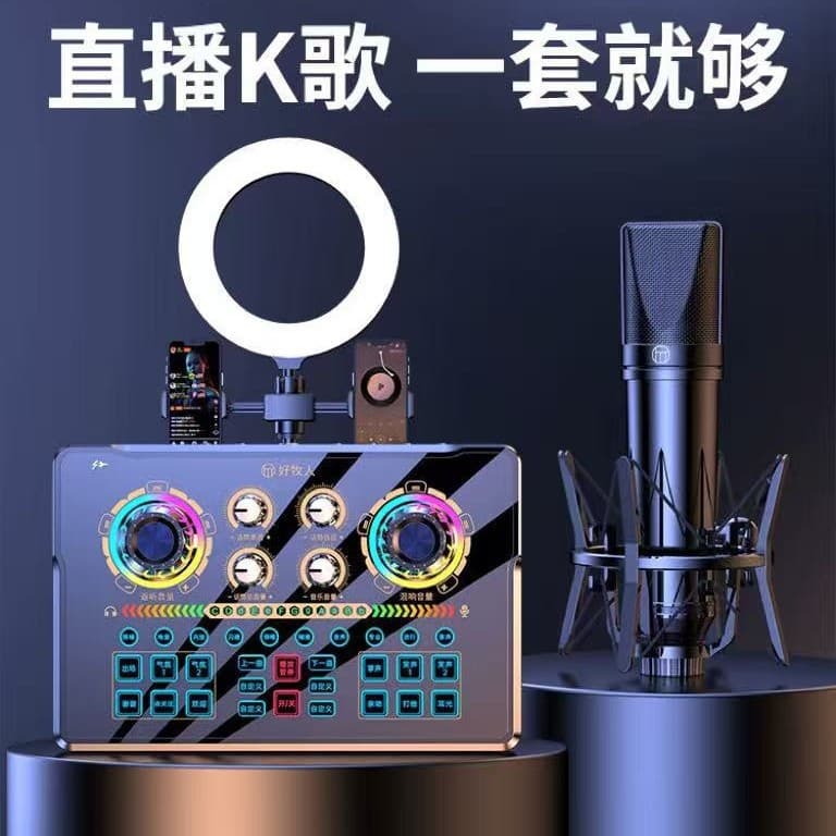 Live Streaming Sound Card Set for Douyin, Mobile, Computer, KTV, and Singing