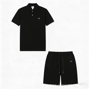 European Size Short Sleeve Polo Shirt for Men with Embroidery Cross-Border Small Fish Logo Summer Turn-Down Collar T-Shirt Set Casual Versatile Business Wear