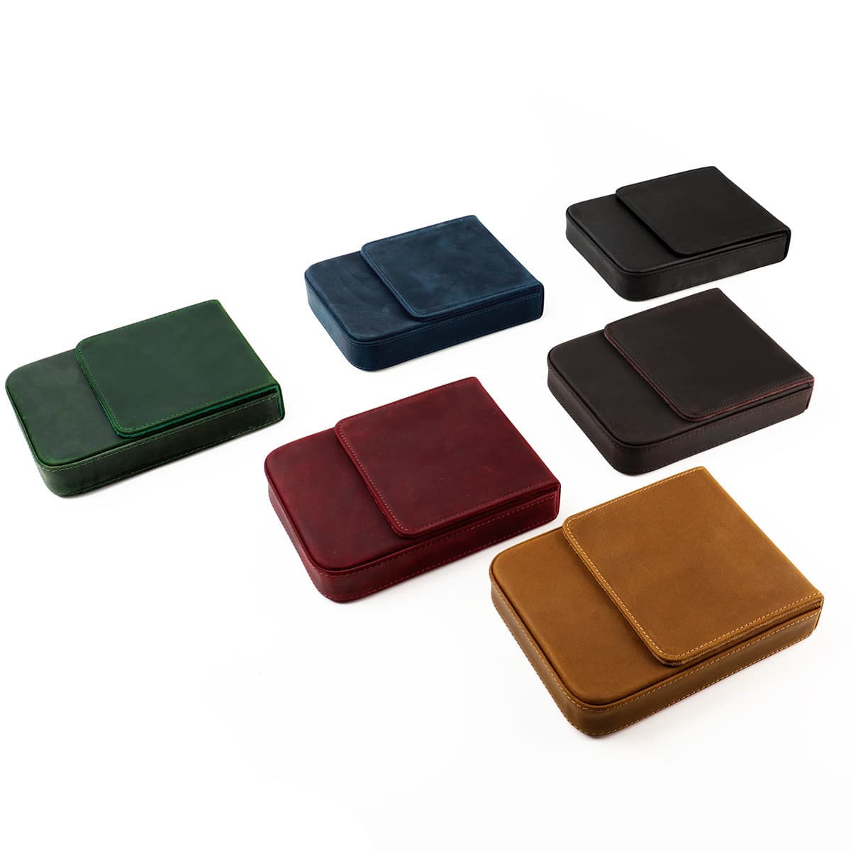 Cross-border source Crazy Horse leather fountain pen sleeves, 6-pack, pull-out style, creative genuine leather sleeves, perfect for business and office use.