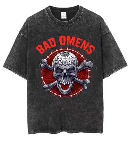 Amazon Independent Station Streetwear Bad Omens Band Music Tour Washed Retro T-Shirt
