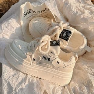 Original Niche Chunky White Sneakers Women 2025 New Spring Chunky Canvas Shoes Casual Board Shoes Sports Shoes