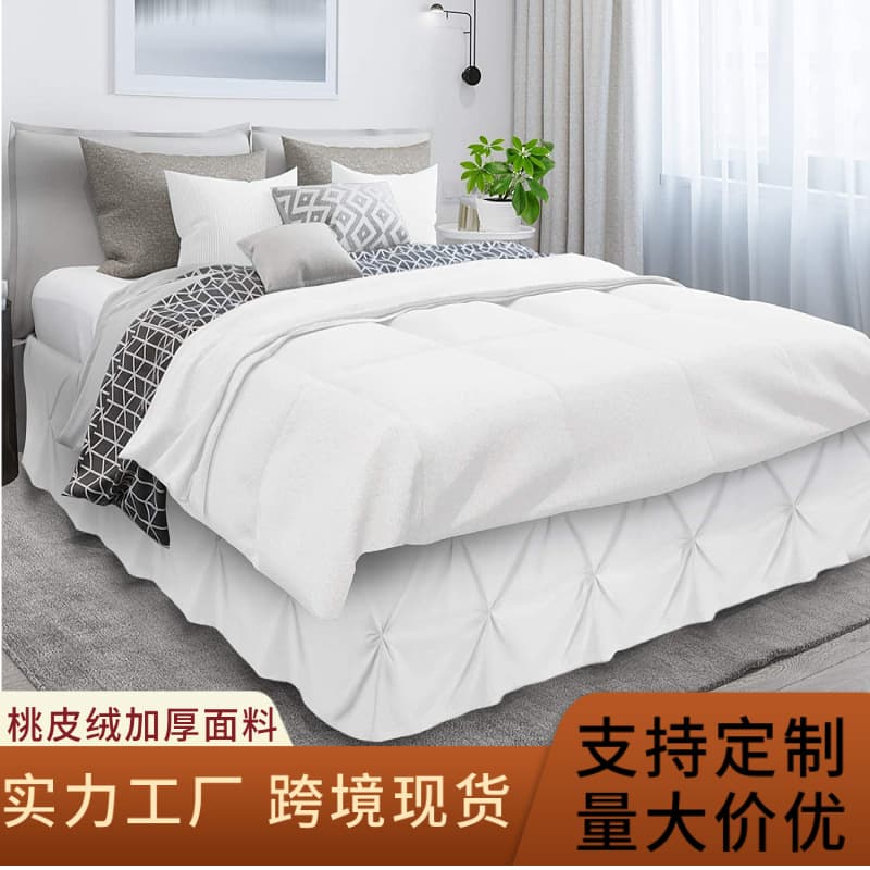 Solid Color Pleated Bedskirt Hotel Mattress Protector Decorative Bedding Bed Cover Wholesale