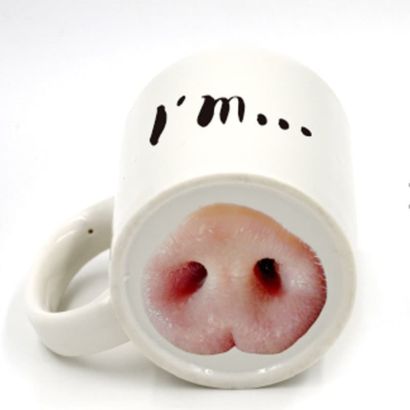 Funny Pig Nose Dog Nose Mug Ceramic Mug Water Cup Coffee Cup Nose Piggy Mug
