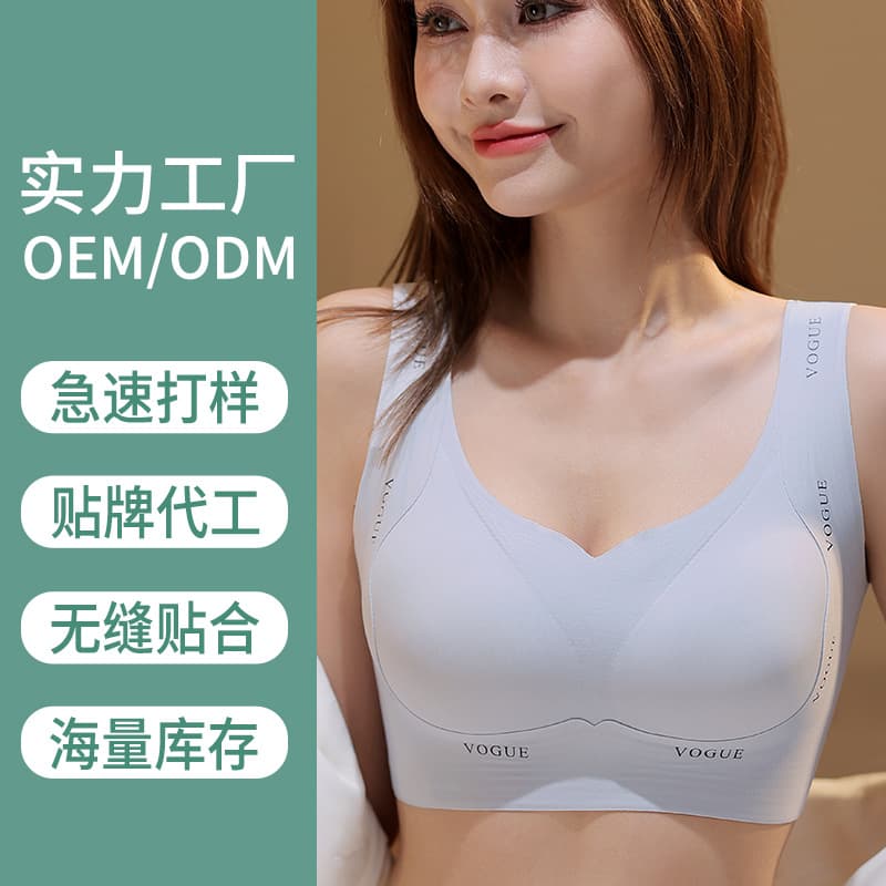 Cross-border Trade Vest Style Bra Seamless Anti-Sagging Side Boob Control Plus Size Full Cup Large Chest Minimizer Underwear