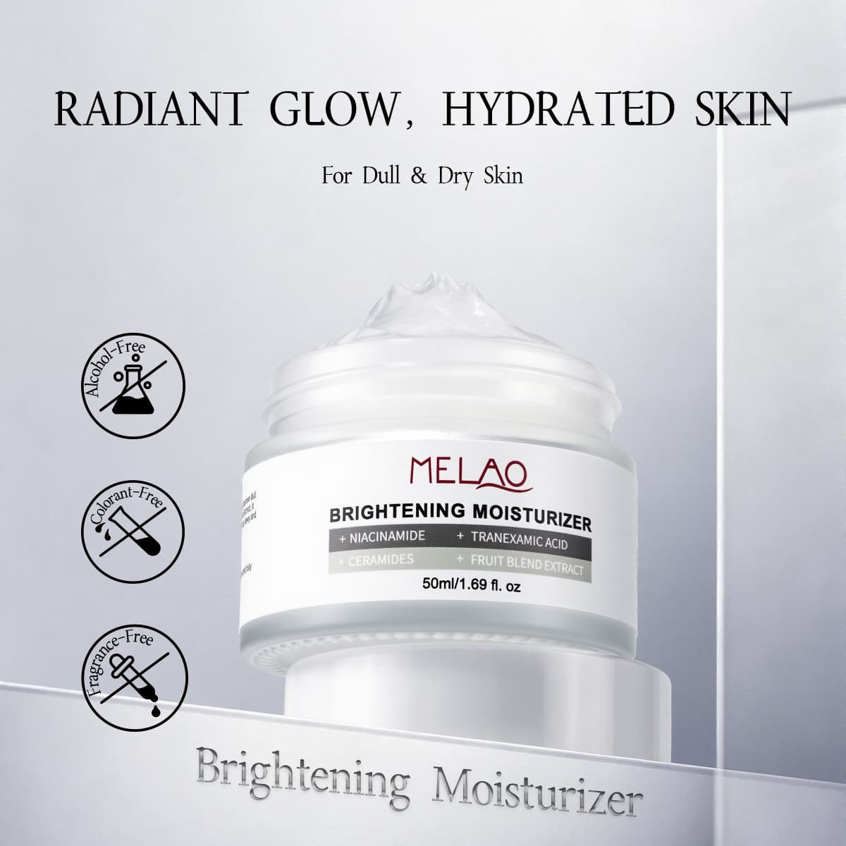 50ml brightening moisturizing cream, radiant, brightening, hydrating and moisturizing cream, improving dullness, repairing and rejuvenating skin care cream OEM