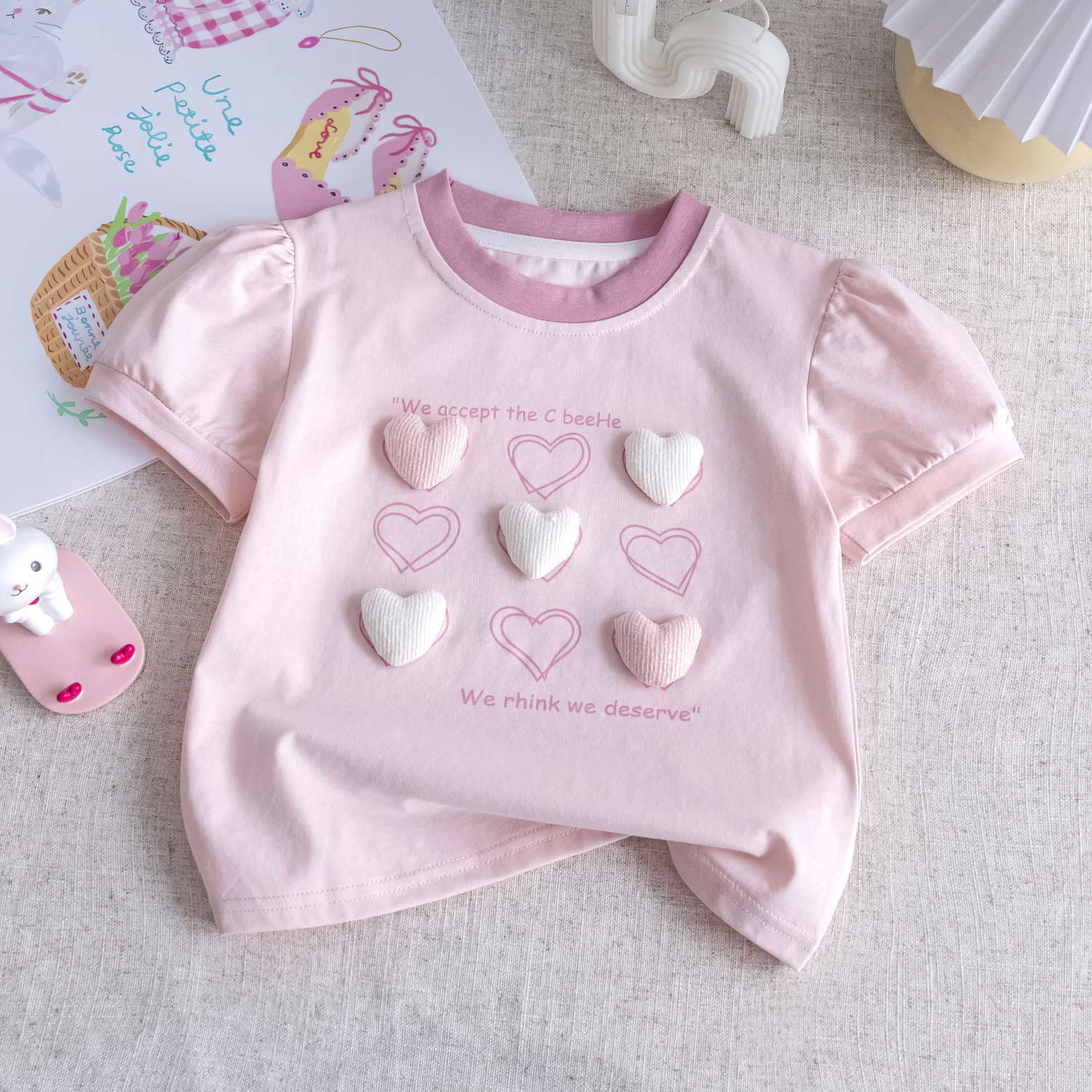 Girls 2026 Short Sleeve Summer Outfit Stylish Sweet and Trendy Children's Clothing New Baby Base Layer Versatile Top Summer
