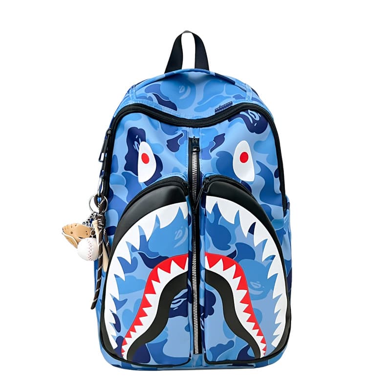 Hot-Selling Full-Print Shark Backpack Large-Capacity Storage Student Shoulder Bag Casual Spine-Protection College Student Backpack