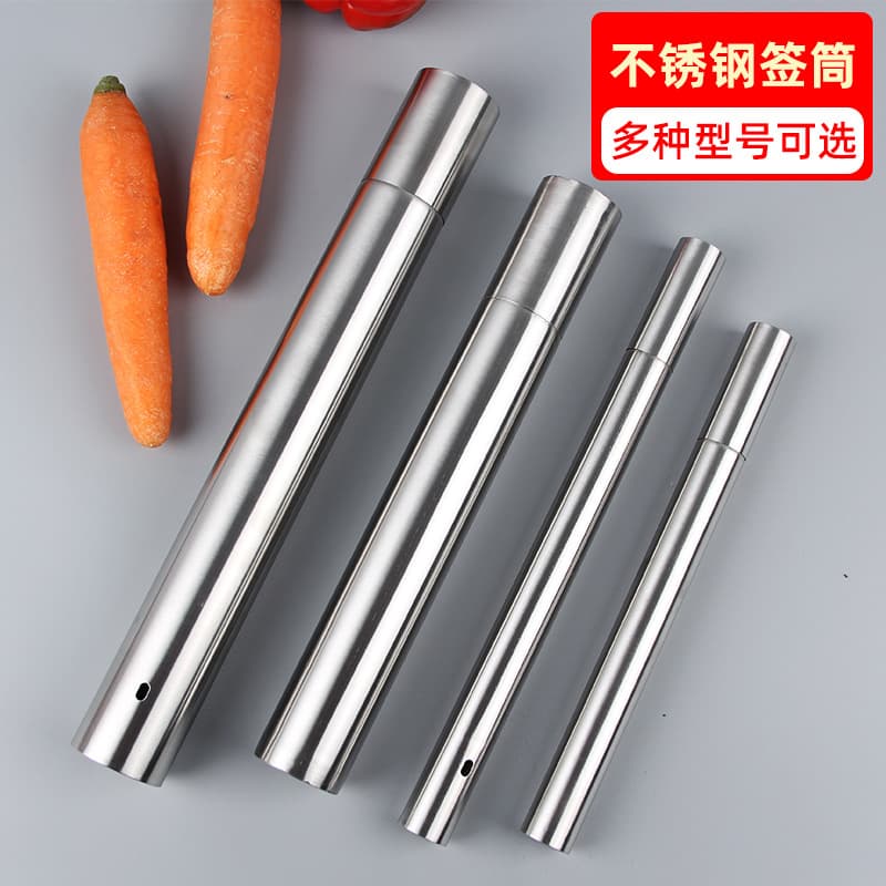 Manufacturer wholesale stainless steel BBQ skewer holder storage bucket, skewer tube, steel skewer storage box, BBQ tool