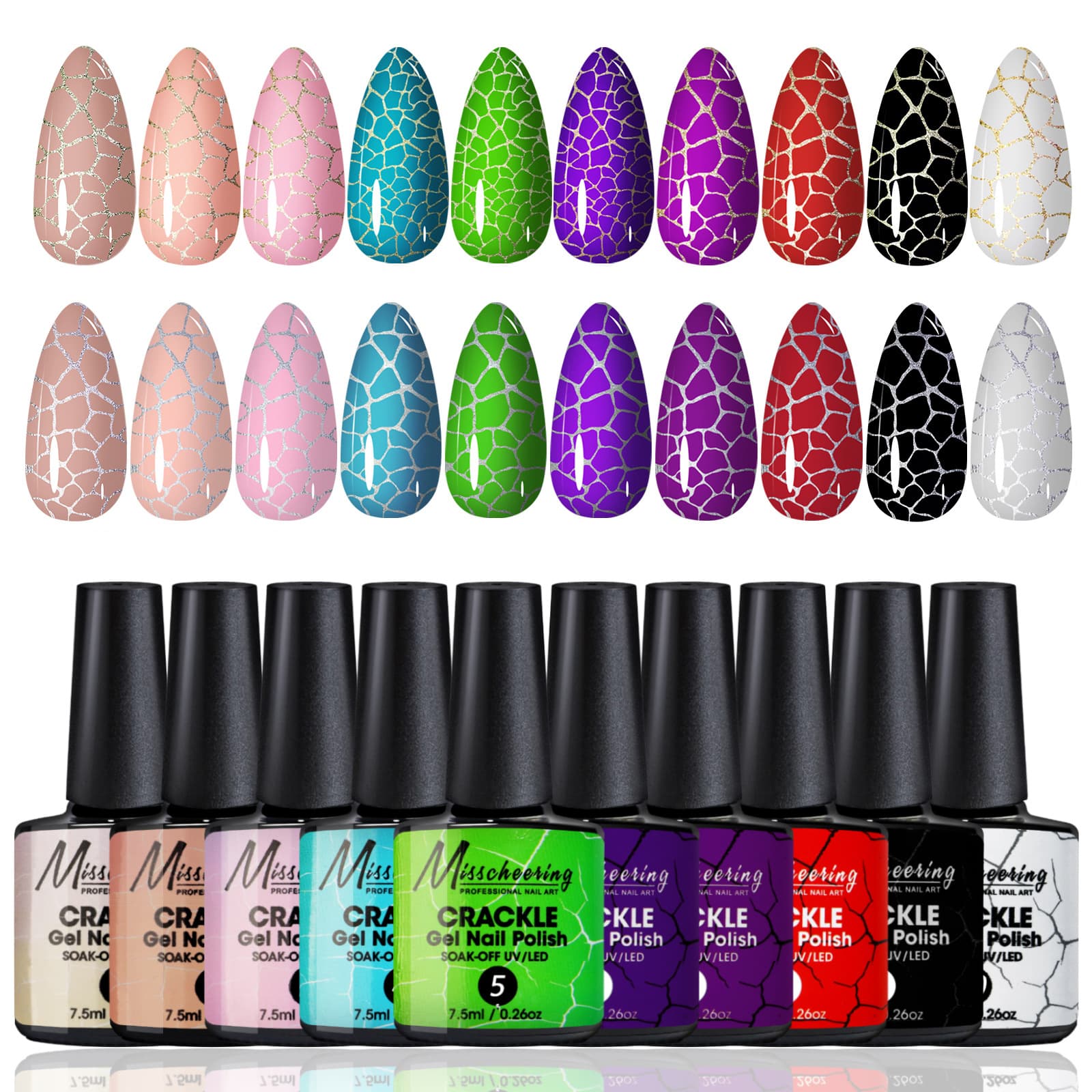 Cross-Border Manicure Crack Gel Set Marble Pattern Bursting UV Nail Polish Glue Kit For Nail Salons Wholesale Beauty Skincare