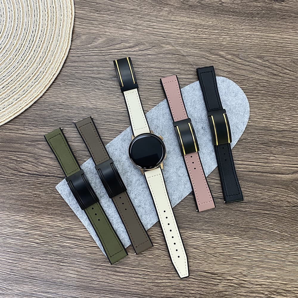 Compatible with Samsung Galaxy, Huawei GT 2/3/4 Universal Smartwatch Silicone Leather Strap