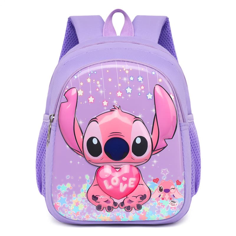New Student Backpack for Kindergarten Kids, Stitch Design, Lightweight Spine-Protecting Backpack for Boys and Girls