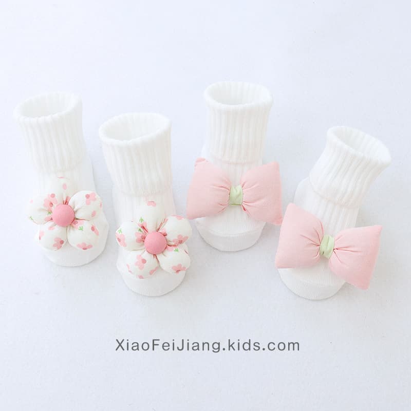 Baby socks spring and autumn princess cute super cute bow newborn baby girl mid-calf socks autumn and winter