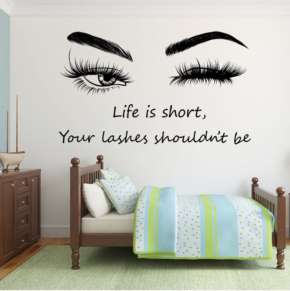 SF39093 Cross-Border Personality Beauty Eye Wall Stickers for Bedroom, Living Room, Salon, Eyelash Stickers, Hairdressing, Manicure