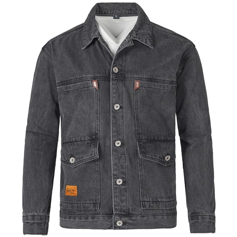 Cross-border Autumn/Winter New Men's Denim Jacket Korean Trendy Fashion Multi-pocket Lapel Casual Denim Coat