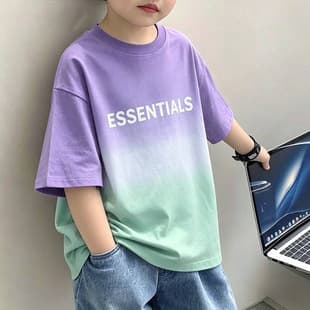 100% Cotton Boys Short Sleeve T-Shirt, Summer Tie-Dye Casual Tee for Older Kids, Stylish Boys Top