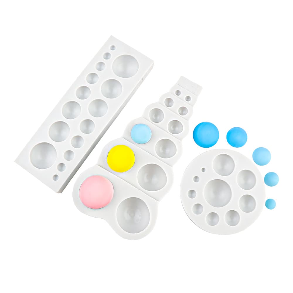 Large and Small Half-Circle Fondant Silicone Mold for Chocolate Cake Decoration Handmade Crystal Resin Mold