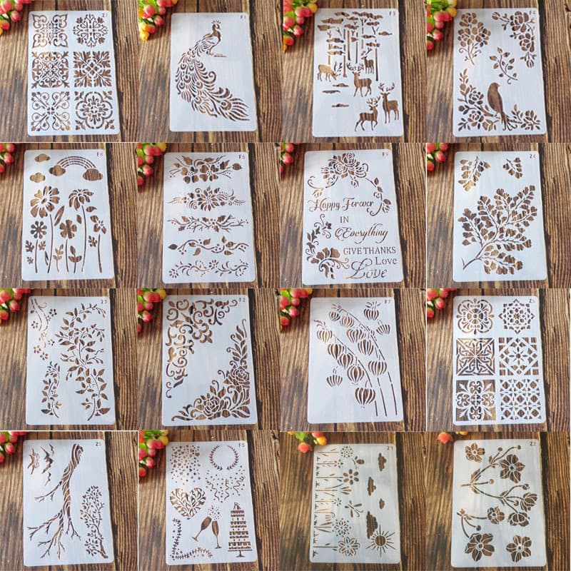Handbook lace S photo album coloring ruler hollow R accessories template handwritten newspaper diy children template theme painting materials