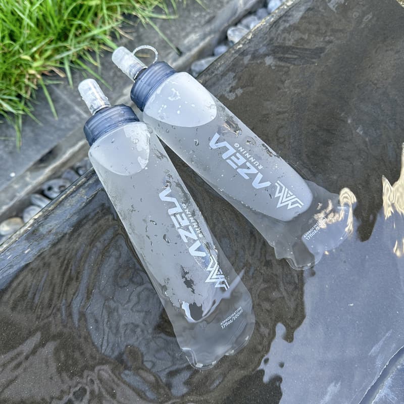 Azera Soft Water Bottle Outdoor Sports Silicone Water Pouch Foldable Running Hiking 500ML Pocket Portable Water Bag