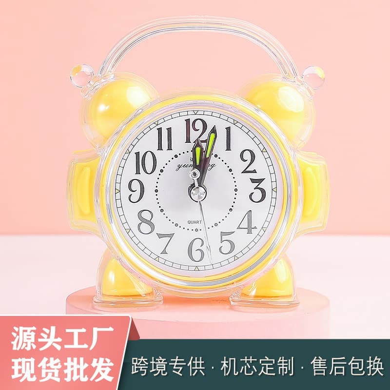 Fashionable student alarm clock, children's cartoon clock, bedside simple internet celebrity small alarm clock, desk clock, jumping seconds without mute