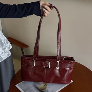 2025 Cross-Border New Waxed Leather PU Women's Single Shoulder Crossbody Ins Style Fashion Simple Versatile High-End Sense Bag