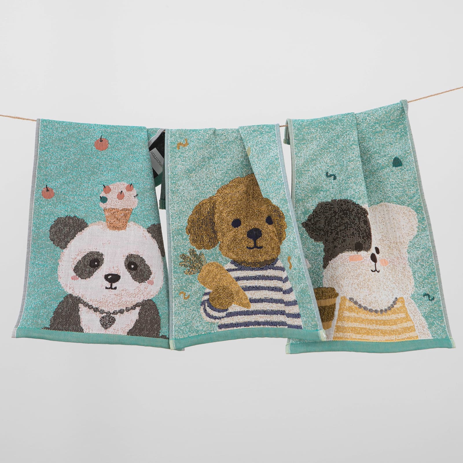 Children's Gauze Small Towel 25X50 Pure Cotton Absorbent Baby Towel with Hanging Loop Class A Kindergarten Bath Towel Wholesale