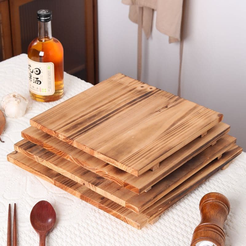 Heat Insulation Casserole Wood Mat BBQ Pad Grill Pan Clay Pot Rice Anti-Scald Mat Base Japanese Casserole