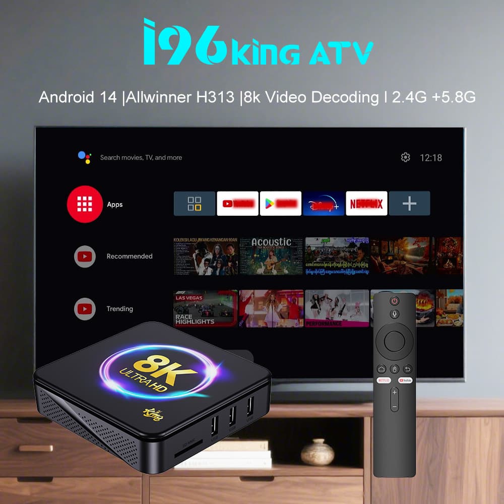 Cross-Border I96H313 TV Box ATV Android 14 Network TV Box HD TV Player TVBOX