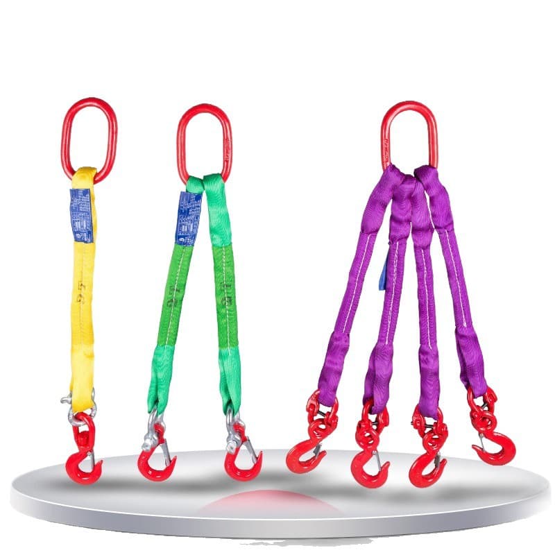 [Factory Direct] Complete Set of Sling Rigging Polyester Flat Belt Multi-Leg Lifting Device Flexible Belt Multi-Branch Sling