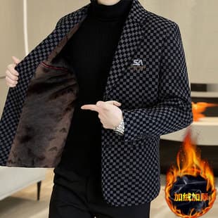 Autumn/Winter Wool Coat for Middle-Aged Men, Business Casual, Premium Feel, Lined and Thickened, Warm, Slim Fit