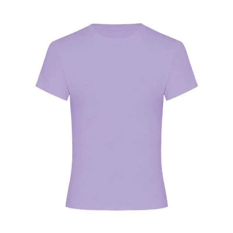 New Summer Red Short Sleeve T-Shirt Women's Base Layer Korean Slim Fit Crop Top