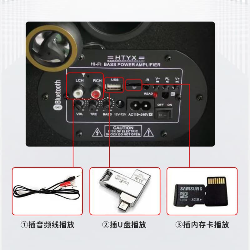 Hot-selling 6-inch High-Volume Tunnel Cylinder Car 12V 24V 220V Motorcycle Auto Modification Bluetooth Heavy Bass Subwoofer Loud