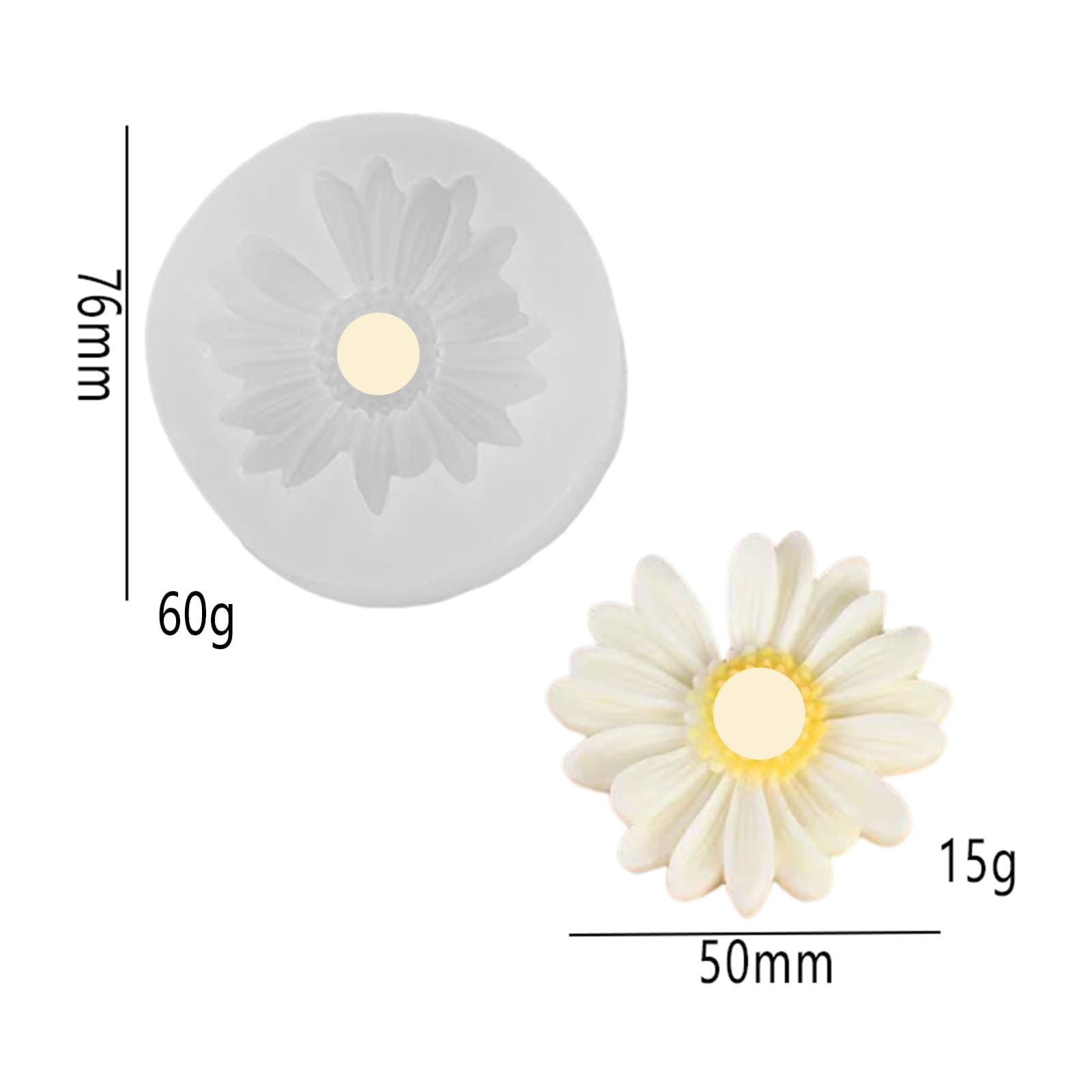 3D Lotus Ice Pudding Mold Jasmine Scented Candle Handmade Soap Silicone Mold