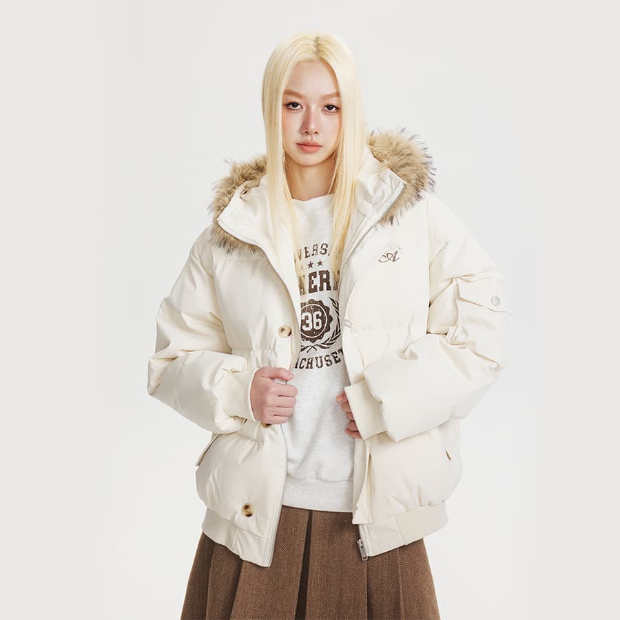 CATTEEIUS American Style 90 White Duck Down Hooded Puffer Jacket Men Women Winter Warm Short Coat Trendy