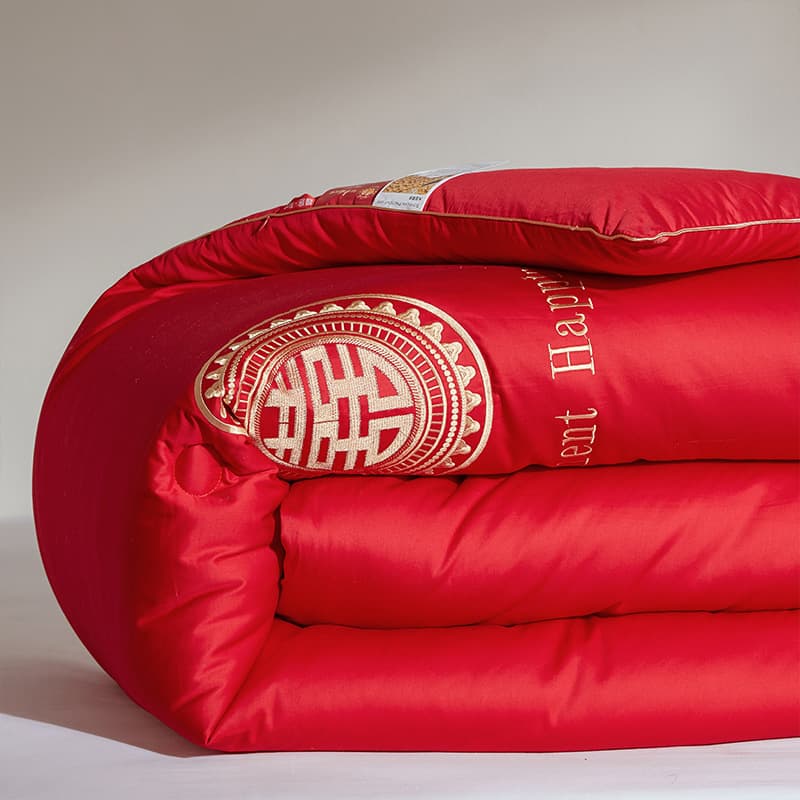 Bright Red Wedding Quilt, Long-Staple Cotton Pure Cotton Autumn/Winter Warm Extra Thick 8 Jin Wholesale Soybean Auspicious Quilt, Marriage Engagement