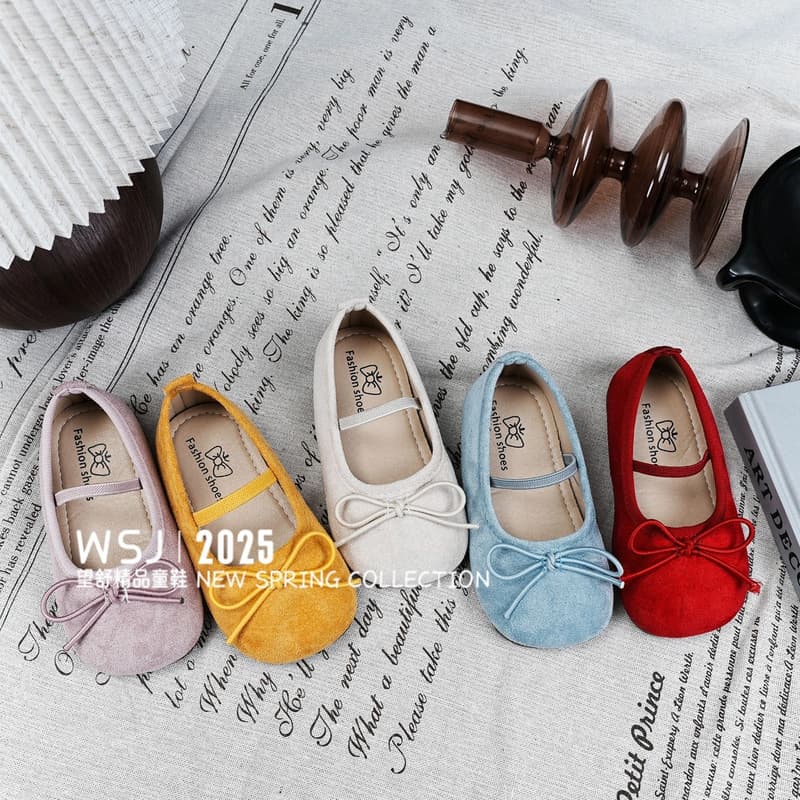 2025 Korean Style Girls Spring & Fall Soft-Soled Princess Leather Shoes One-Leg Beanie Shoes Dance Shoes Flats