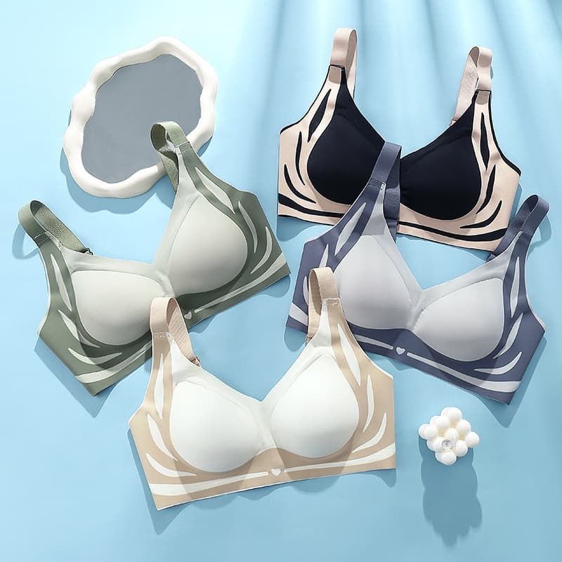 Luxury-feel bra, seamless push-up wire-free, skin-friendly breathable comfortable, anti-gravity lift side boob gathering.