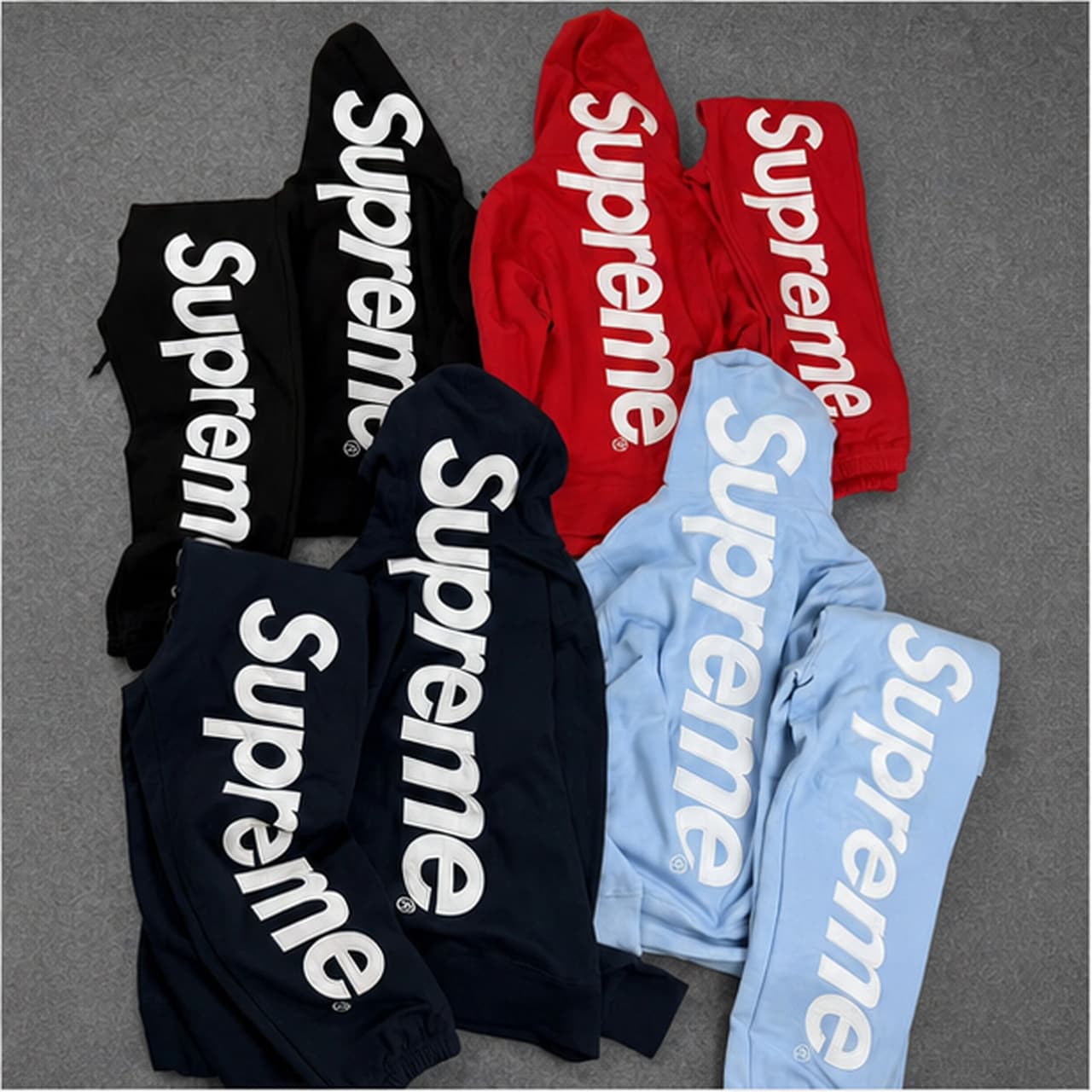 Cross-border Supreme 25FW Satin Hooded Classic Embroidered Big Logo Hoodie Sweatshirt