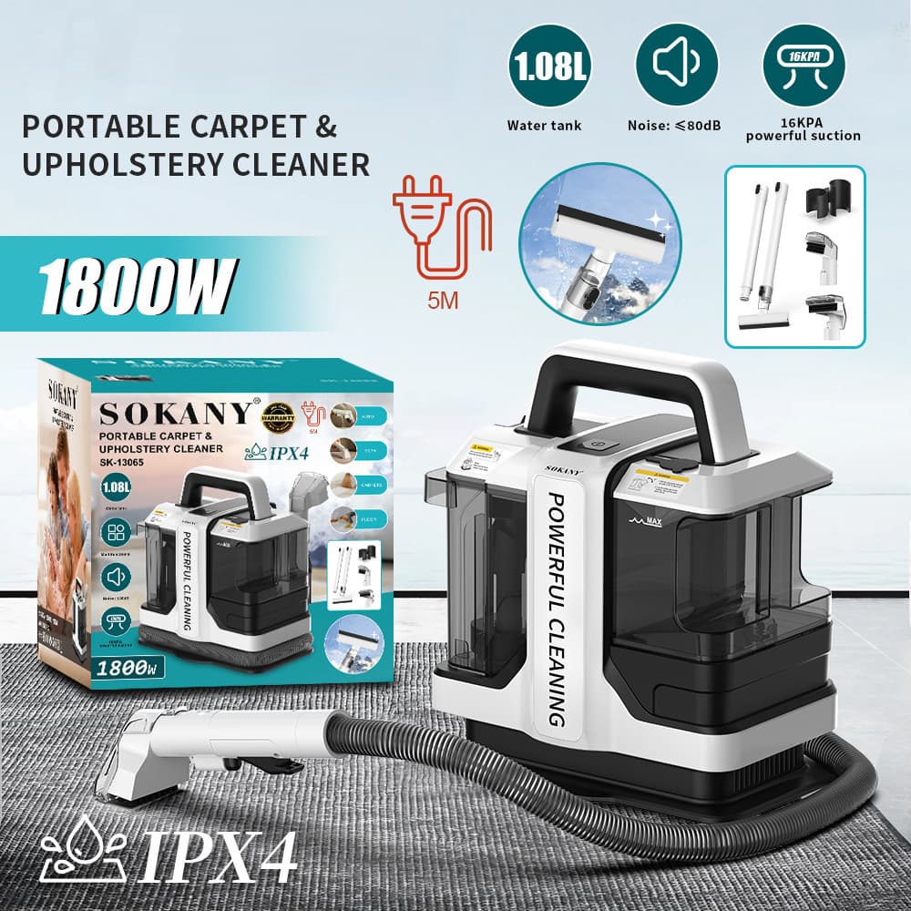 Cross-border EU Standard Wired 5m Vacuum Cleaner, Household Handheld Vacuum for Stain Removal, Carpet and Sofa Cleaning Machine