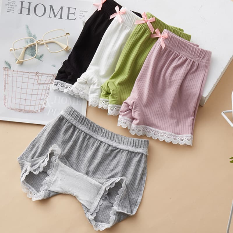 Girls' Safety Shorts Anti-Exposure Modal Cotton Boxer Shorts Summer Base Shorts Two-In-One Protective Shorts